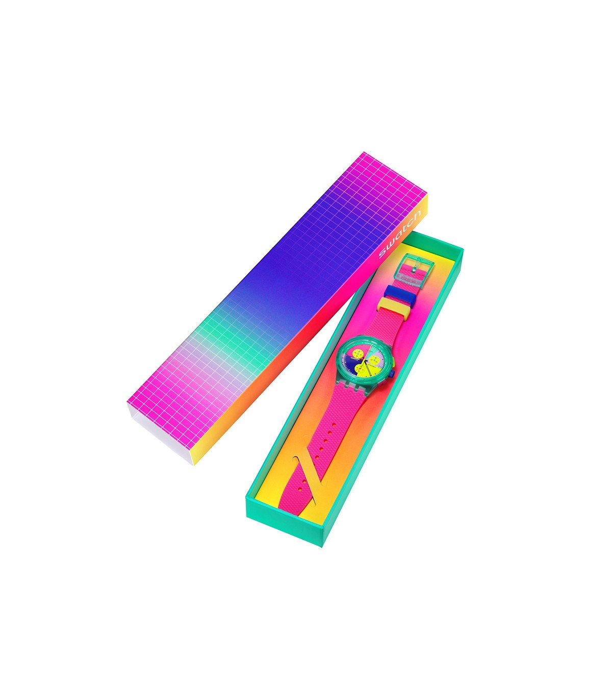 swatch-watch-neon-flash-arrow-chronograph-pink-42mm-multicolour swatch-watch-neon-flash-arrow-chronograph-pink-42mm-multicolour